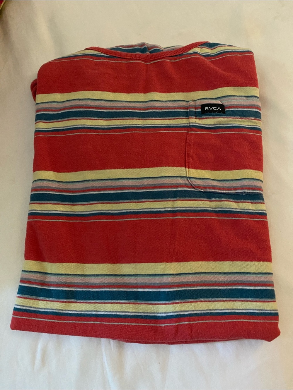RVCA Red Multicolor Striped Tank Top Size Large Regular fit
